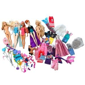Mattel Barbie Disney Frozen Doll Elsa Anna Clothes Accessories Kids Lot